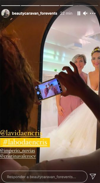 Cristina Rodr&iacute;guez ha lucidoun vestido de tul para el d&iacute;a de su boda./Instagram @beautycaravan_forevents