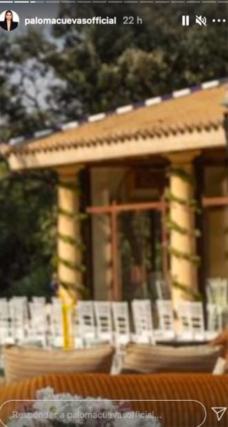 Exterior del jard&iacute;n de la finca donde tuvo lugar el evento familiar./Instagram @palomacuevasofficial