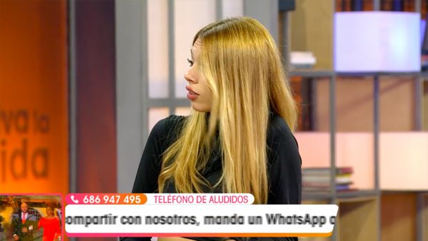 Alejandra Rubio durante su intervenci&oacute;n en 'Viva la Vida'./Telecinco