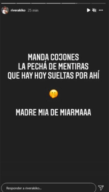 Minutos antes de las palabras de su prima, Kiko Rivera lanzaba este mensaje en su cuenta de Instagram