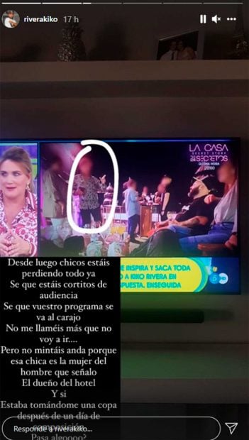 Kiko ha vetado su presencia en 'S&aacute;lvame' / Instagram