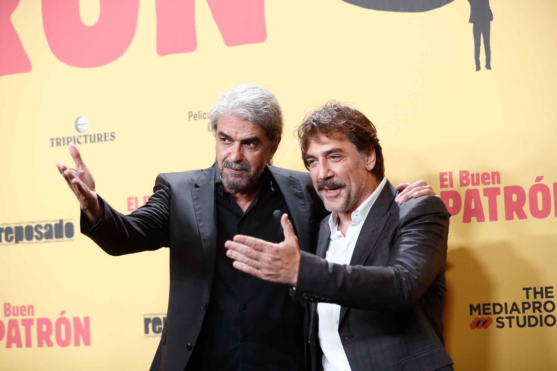 Javier Bardem y Fernando Le&oacute;n en la presentaci&oacute;n de 'El Buen patr&oacute;n' / GTRES