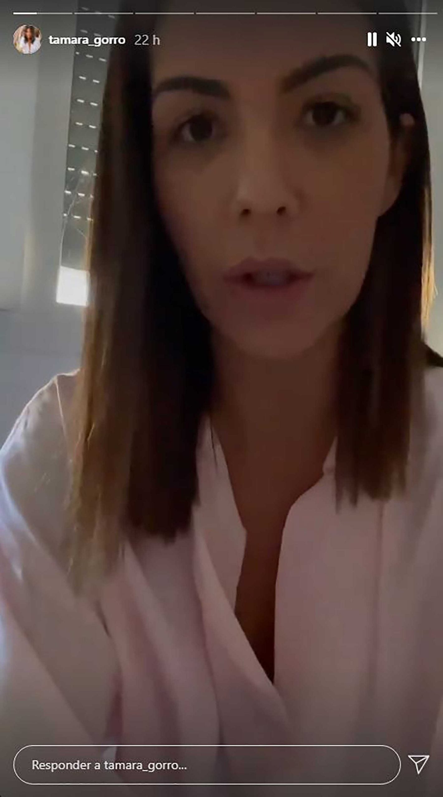 Tamara Gorro durante las stories en las que ha reconocido no estar bien / Instagram