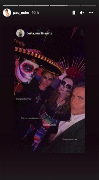 Paula Echevarr&iacute;a y Miguel Torres en una fiesta de Halloween./Instagram @pau_eche