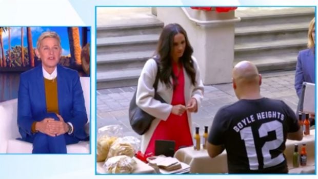 Meghan Markle haciendo una broma de c&aacute;mara oculta./NBC