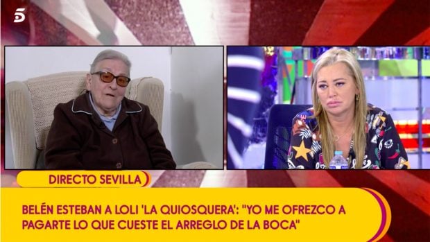 Bel&eacute;n Esteban y Loli hablando en 'S&aacute;lvame'./Telecinco