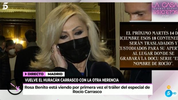 Rosa Benito, emocionada./Telecinco