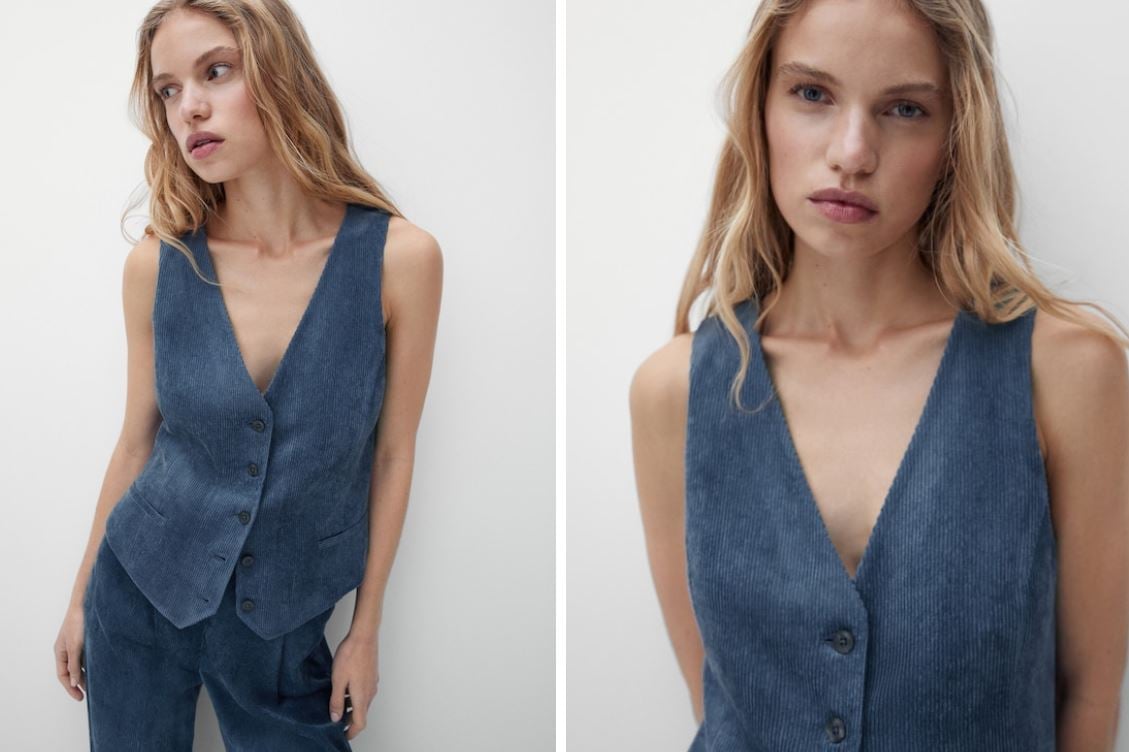 Massimo Dutti te lo pone f&aacute;cil con este chaleco de pana que da color a tus looks de invierno
