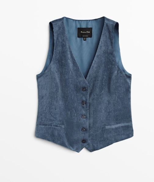 Massimo Dutti te lo pone f&aacute;cil con este chaleco de pana que da color a tus looks de invierno