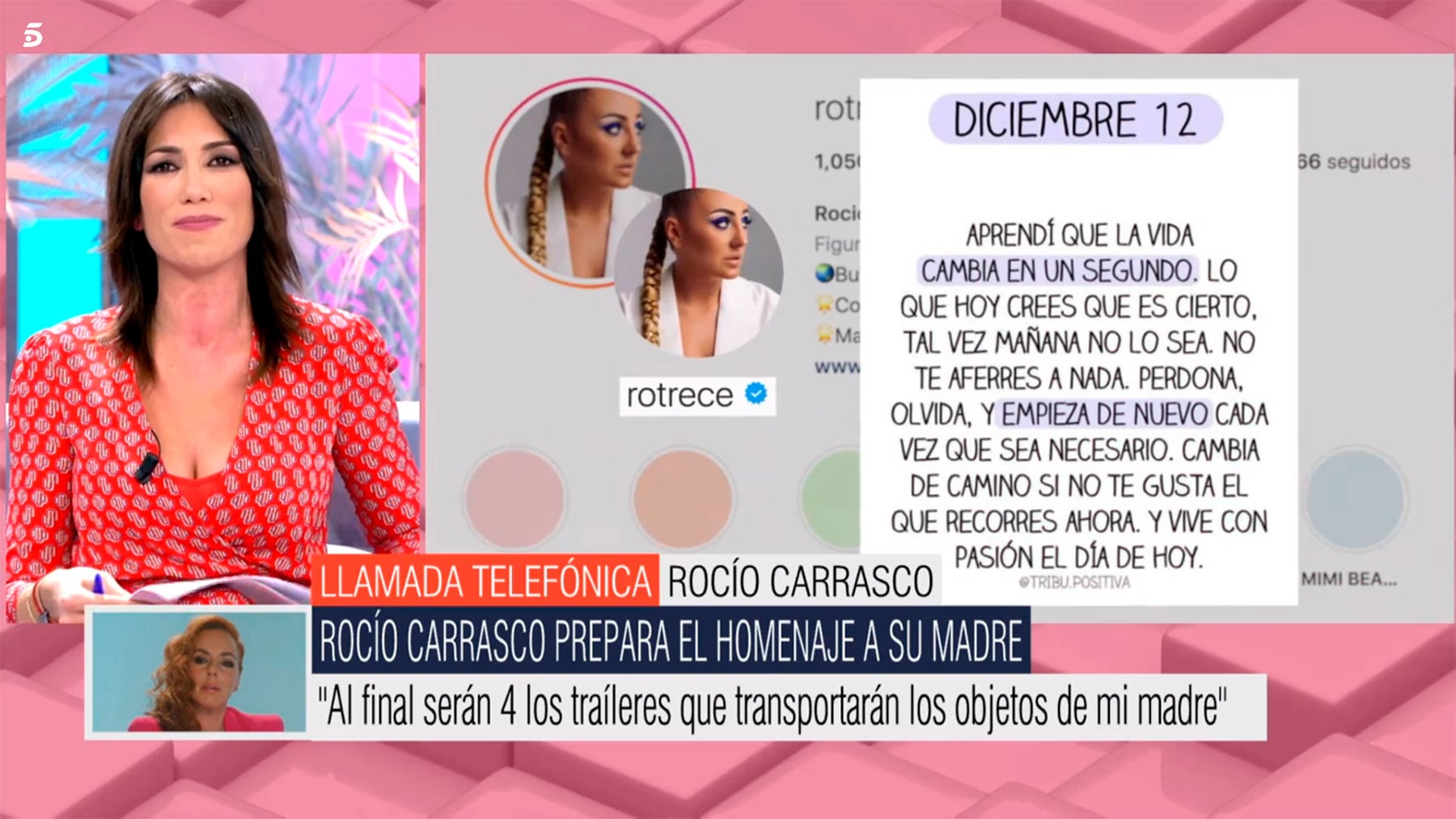 Roc&iacute;o Carrasco interviene en El programa de Ana Rosa / Telecinco