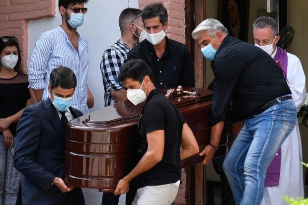Jesul&iacute;n de Ubrique en el entierro de su padre, Humberto Janeiro./Gtres