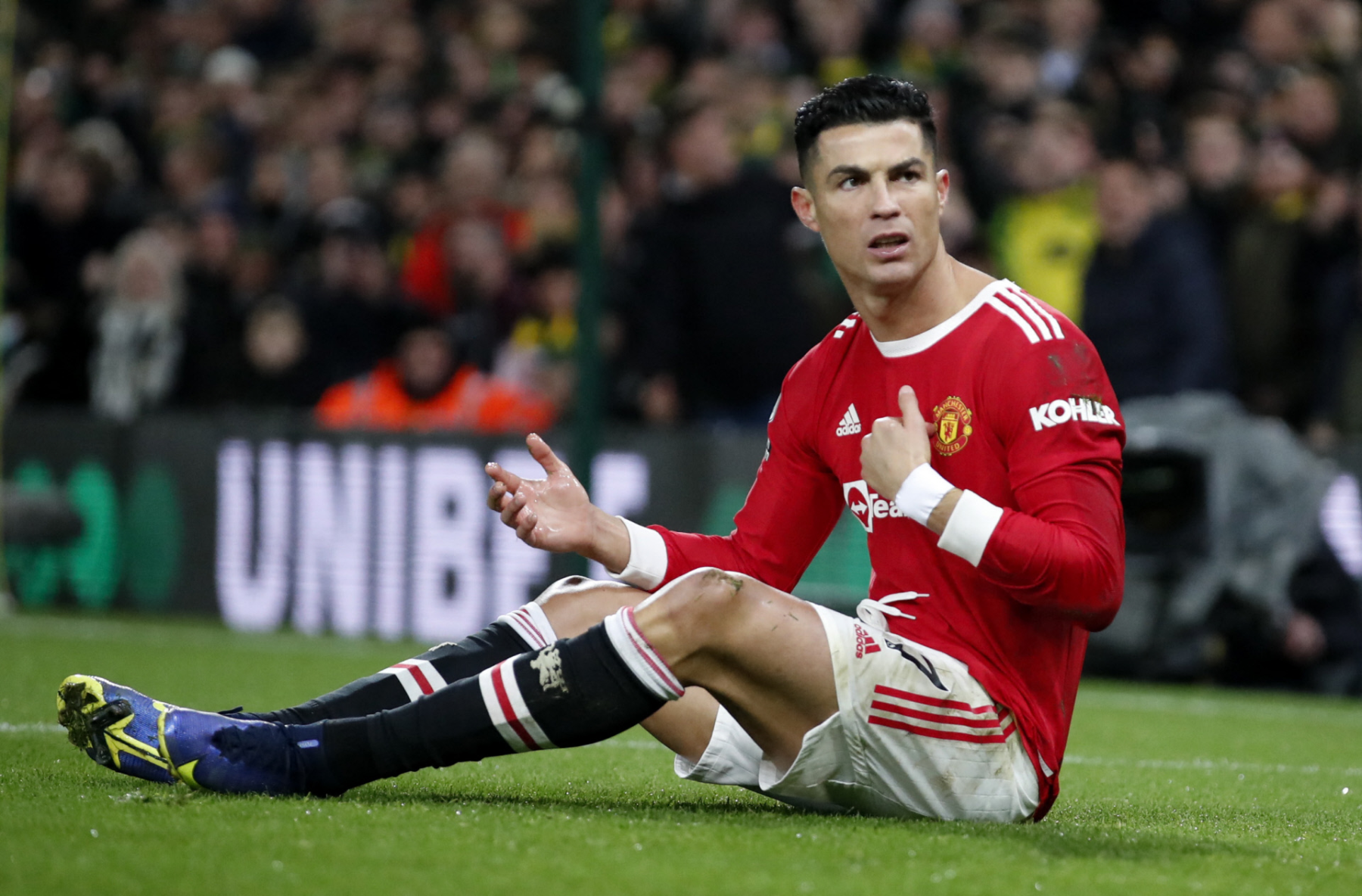 Cristiano Ronaldo, en un partido con el Manchester United. / Gtres