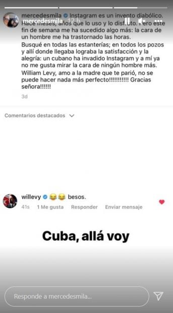 Storie de Mercedes Mil&aacute; / Instagram
