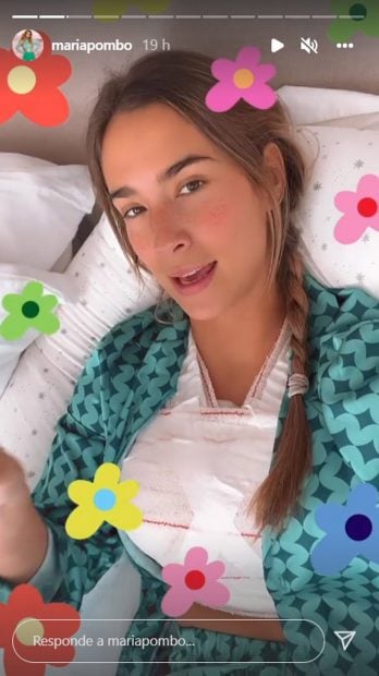 Mar&iacute;a Pombo con el pecho vendado / Instagram