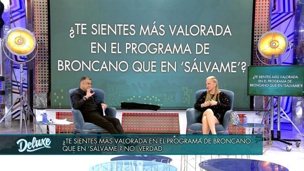 Bel&eacute;n Esteban y Jorge Javier V&aacute;zquez en 'S&aacute;bado Deluxe' / Telecinco