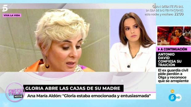 Gloria Camila en el plat&oacute;./Telecinco