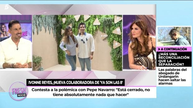 Ivonne Reyes y Miguel &Aacute;ngel Nicol&aacute;s en 'Ya son las ocho' / Telecinco