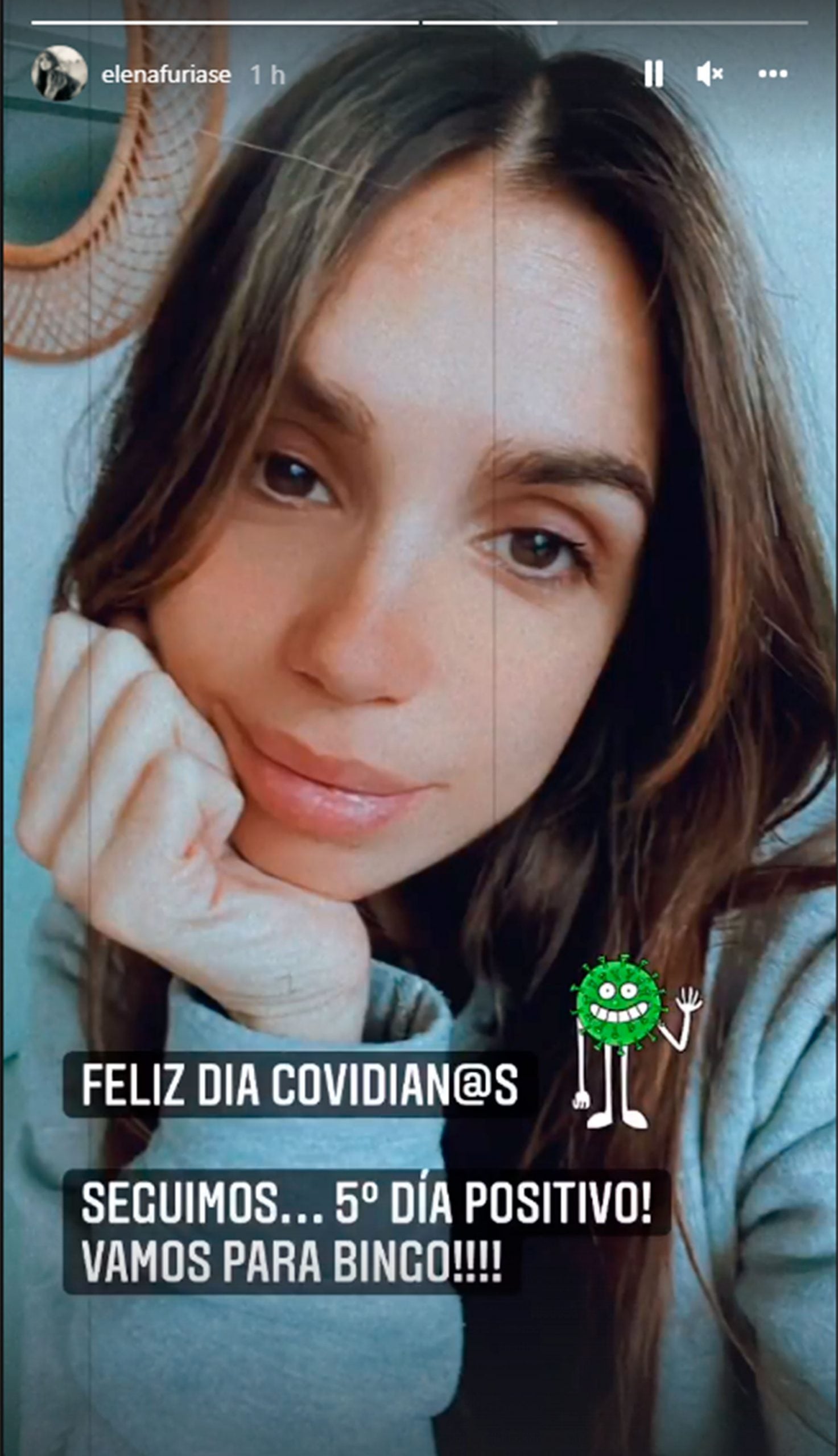 Elena Furiase, confinada / Instagram