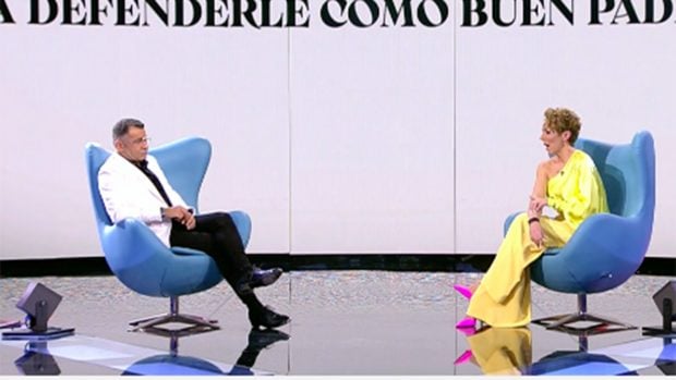Jorge Javier V&aacute;zquez y Roc&iacute;o Carrasco durante la entrevista./Telecinco