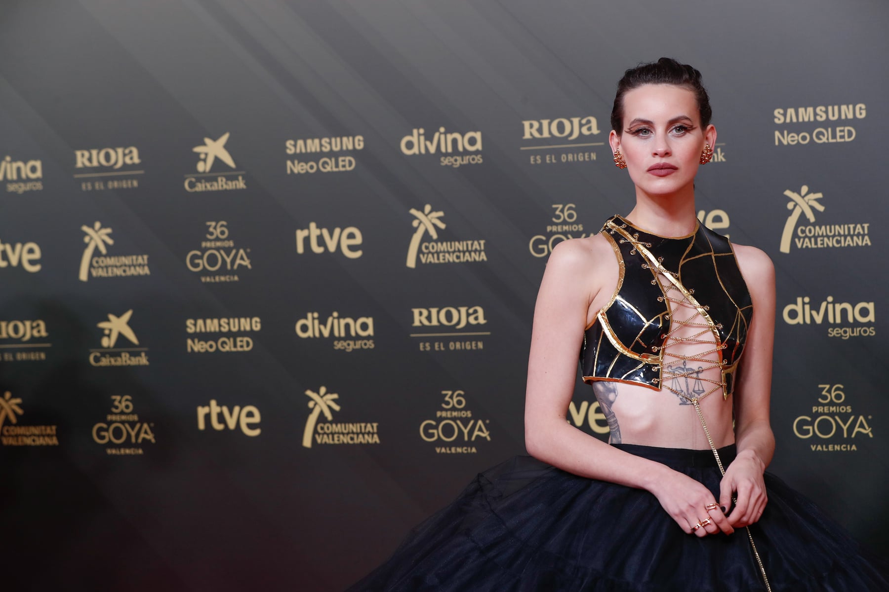 Milena Smit en la alfombra roja de la 36 edici&oacute;n de los Premios Goya 2022 / Gtres
