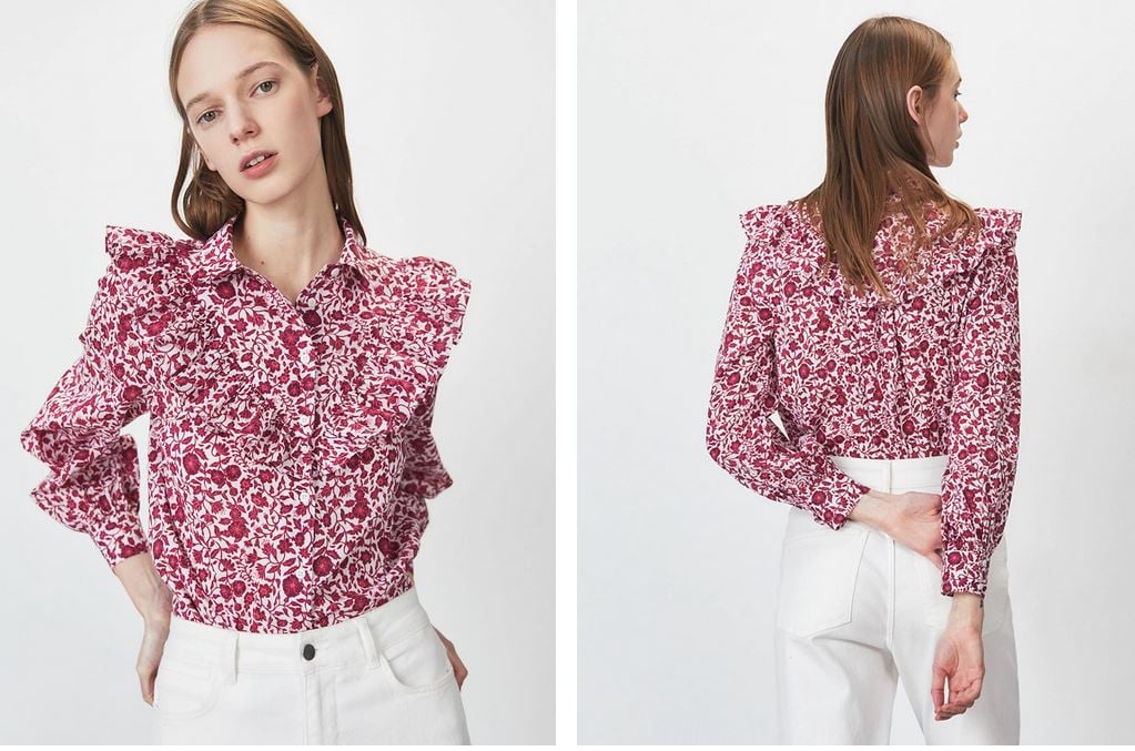 La camisa de volantes de Sfera por 10 euros perfecta para llevar con jeans blancos