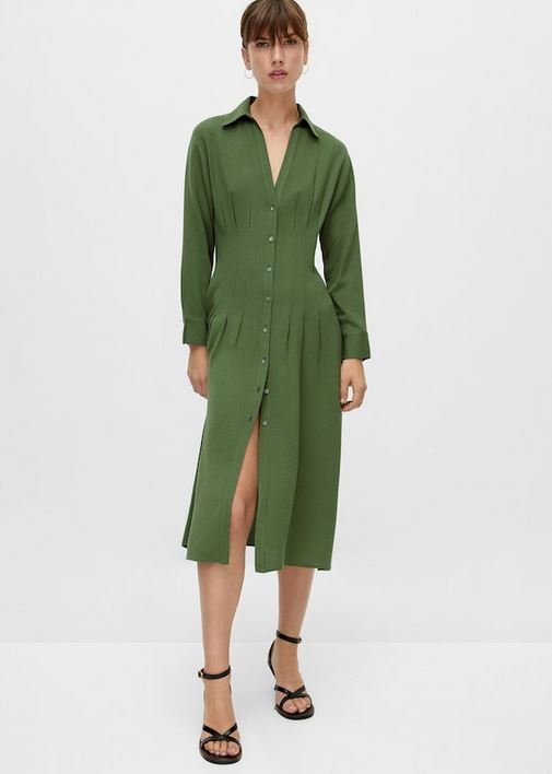El vestido midi de Massimo Dutti que estiliza tu cintura