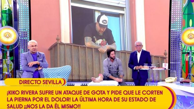 Kiko Rivera antes de entrar en directo en 'S&aacute;lvame'./Telecicno