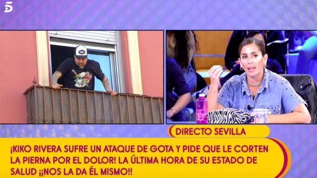 Kiko Rivera y Anabel Pantoja hablan en directo en 'S&aacute;lvame'./Telecinco