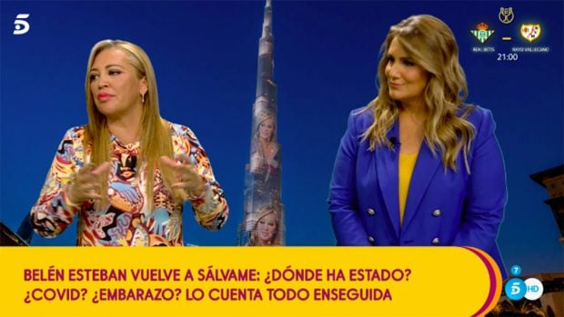 Bel&eacute;n Esteban junto a Carlota Corredera./Telecinco