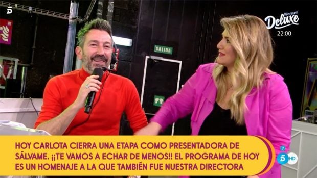 Carlota Corredera y David Valldeperas en 'S&aacute;lvame' / Telecinco