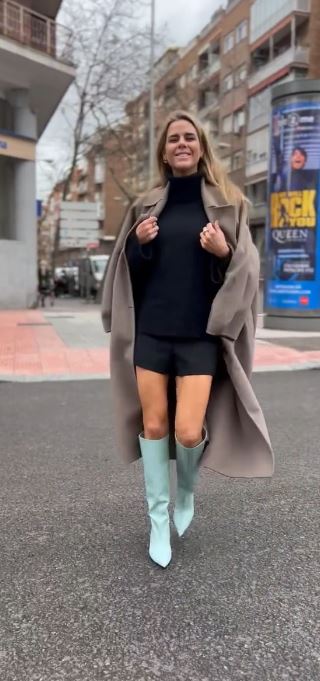 Las botas de piel de Zara que Amelia Bono elige para los días grises