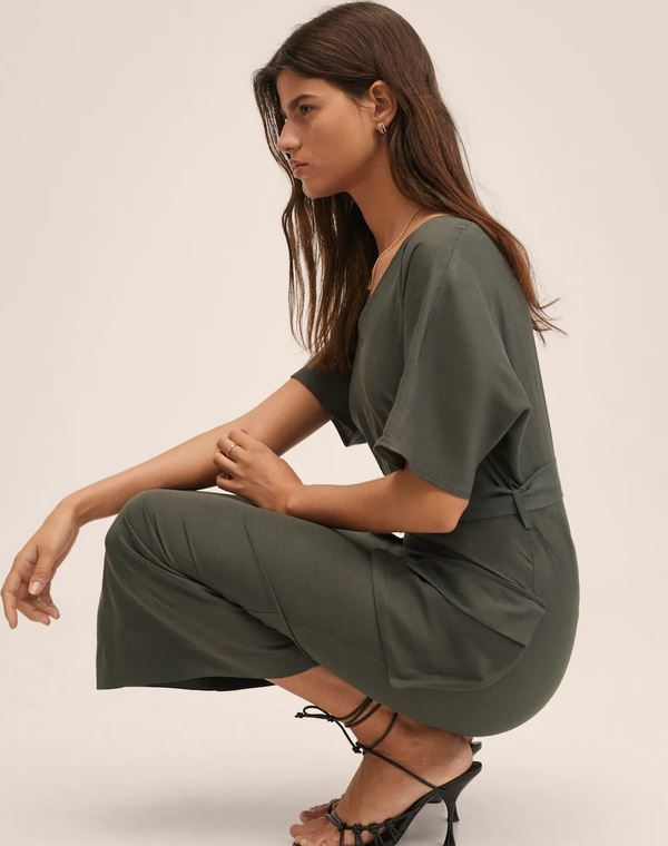 El vestido de lino de Mango con bolsillos estilo militar