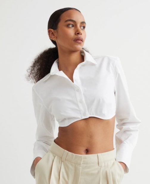 Camisa cropped H&M
