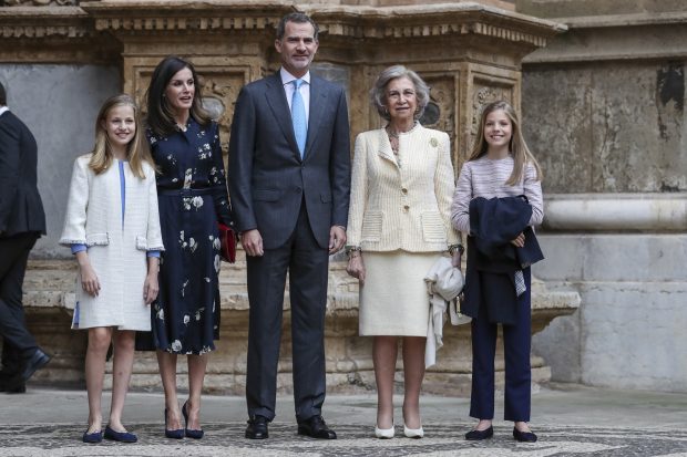 La Familia Real en la Misa de Pascua de 2019 / Gtres