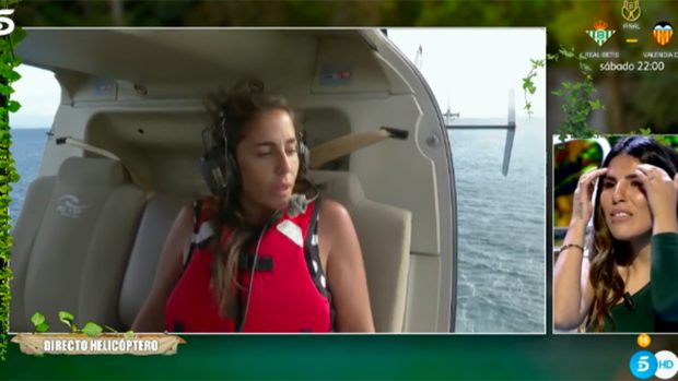 Anabel Pantoja en el helic&oacute;ptero / Telecinco