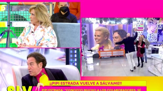 Pipi Estrada en el plat&oacute; de 'S&aacute;lvame' / Telecinco