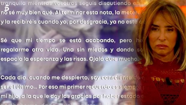 Mar&iacute;a Pati&ntilde;o ha roto ha llorar en directo / Telecinco