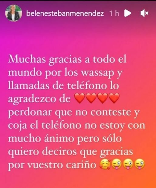 Storie de Bel&eacute;n Esteban / Instagram