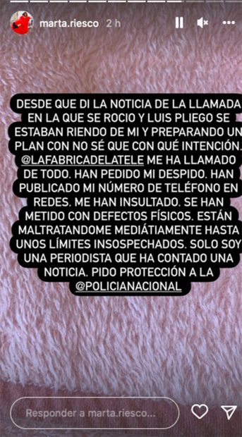 Storie de Marta Riesco / Instagram @marta.riesco