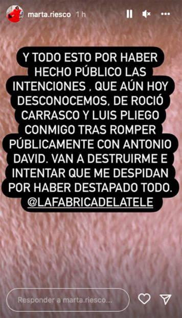 Storie de Marta Riesco / Instagram @marta.riesco