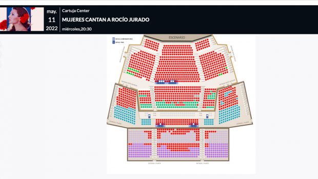 Imagen de las localidades vendidas en el concierto a Roc&iacute;o Jurado celebrado en Sevilla / Cartuja Center
