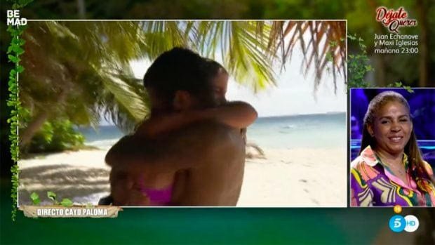 La colaboradora y el deportista se funden en un abrazo / Telecinco