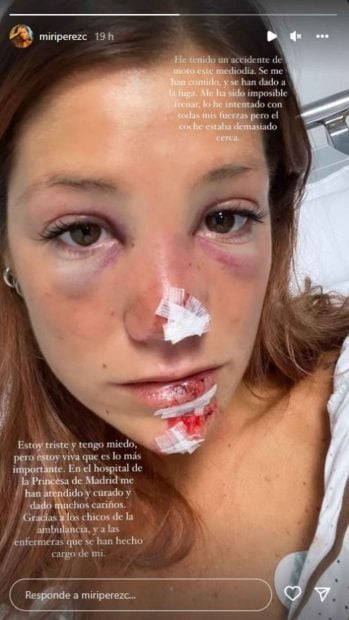 Miri P&eacute;rez- Cabrero en el hospital / Instagram