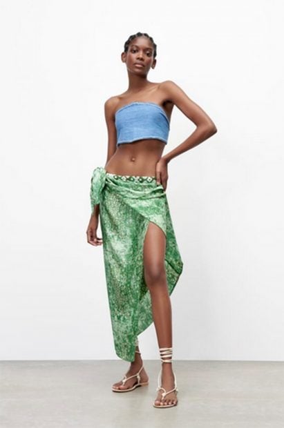 Pareo midi verde de Zara / Zara