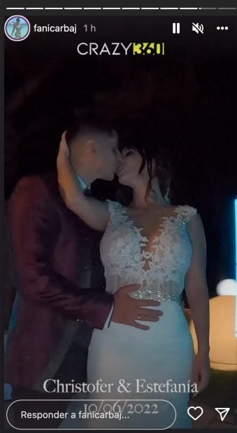 Fani Carbajo y Christofer Guzm&aacute;n en su boda / Instagram
