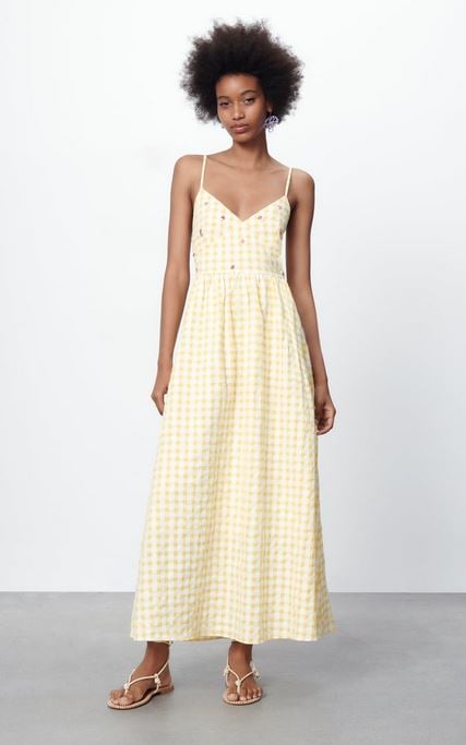 Violeta Mangri&ntilde;an elige este vestido de Zara durante el embarazo