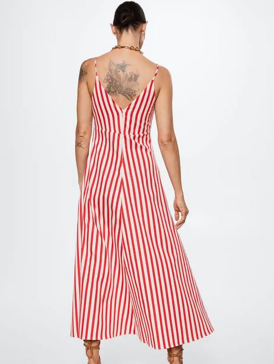 El vestido de rayas rojas de Mango que puedes combinar con su camisa a juego