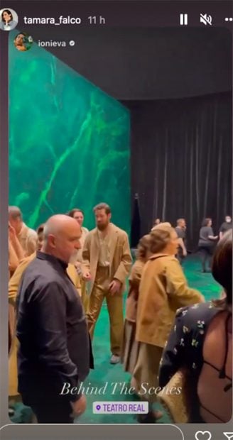 Tamara Falc&oacute; comparte un 'detr&aacute;s de escenas' de una representaci&oacute;n del Teatro Real / Instagram tamara_falco