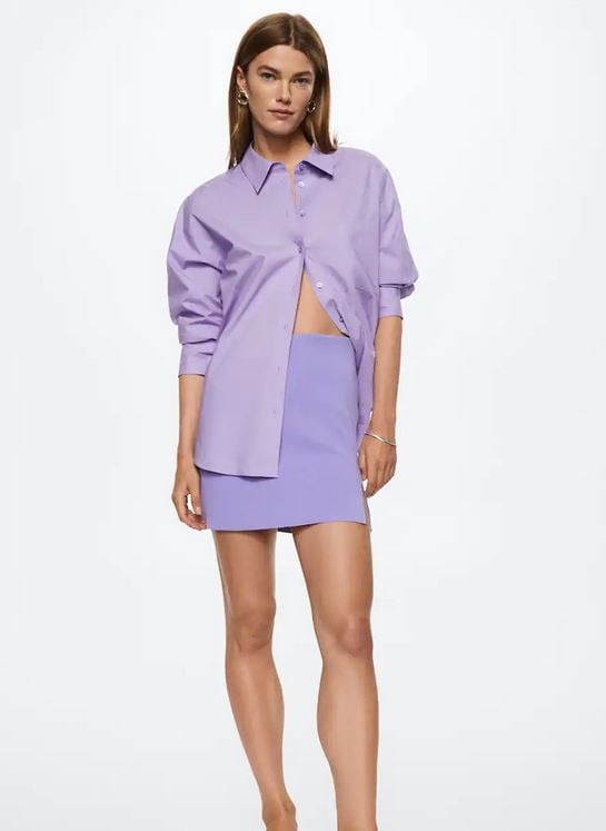 La camisa oversize de algod&oacute;n de Mango para darle un estilo masculino a tu outfit