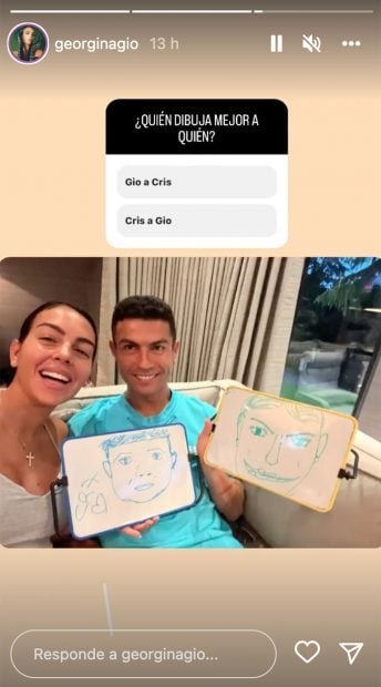 Georgina Rodr&iacute;guez y Cristiano Ronaldo jugando / Instagram